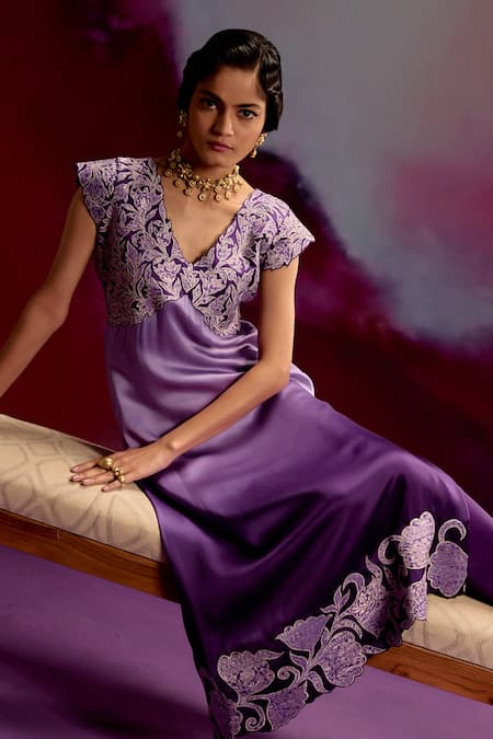 Kavitha Gutta Lavender Ombre Kurta Pant Set 