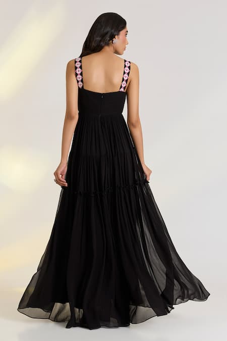 Ewoke Nyra Black Drape Dress 