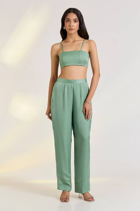 Buy Ewoke Green Organza, Georgette, Satin Embroidery Scoop Neck Vire Hand Kurta Set Online at Aza Fashions Buy_Ewoke_Green Organza, Georgette, Satin Embroidery Scoop Neck Vire Hand Kurta Set _Online_at_Aza_Fashions