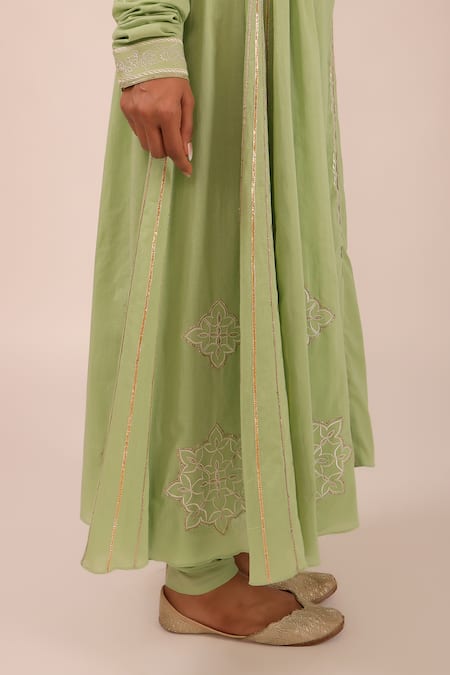 Shop Kalakari By Akanksha Olive Green Cotton, Kota Doria Embroidery Round Neck Designer Kurta Set Online at Aza Fashions Shop_Kalakari By Akanksha_Olive Green Cotton, Kota Doria Embroidery Round Neck Designer Kurta Set _Online_at_Aza_Fashions