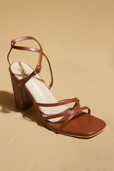 Shop Tiesta Brown Customisable Dark Formal Strappy Heels at Aza Fashions Shop_Tiesta_Brown Customisable Dark Formal Strappy Heels _at_Aza_Fashions