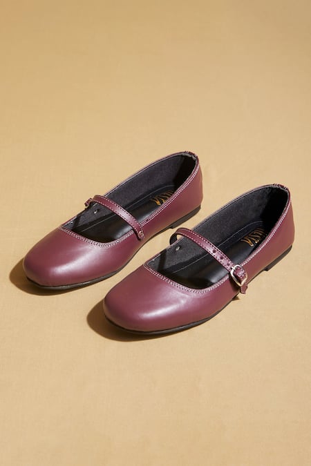 Shop Tiesta Maroon Custom Ballerinas at Aza Fashions Shop_Tiesta_Maroon Custom Ballerinas _at_Aza_Fashions