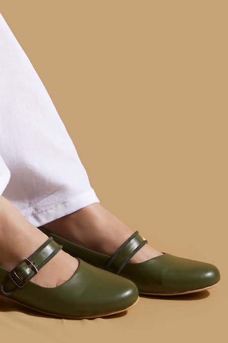 Tiesta Green Custom Olive Ballerinas 