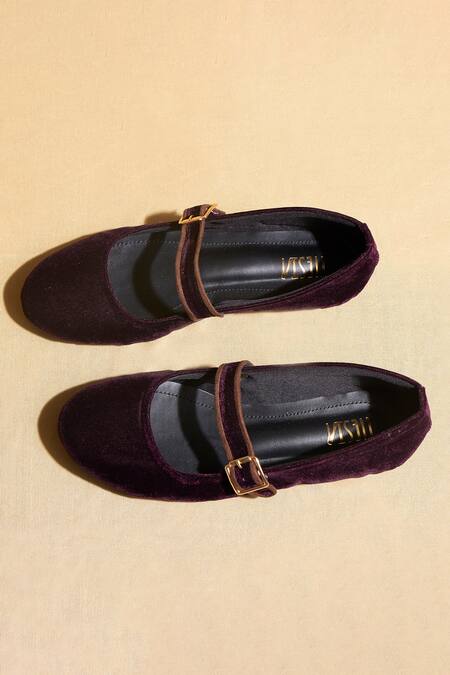 Buy Tiesta Brown Customizable Velvety Ballerinas Flats Buy_Tiesta_Brown Customizable Velvety Ballerinas Flats