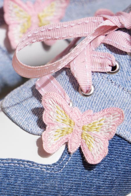 Shop Tiesta Blue Two Toned Denim Platform Sneakers Online at Aza Fashions Shop_Tiesta_Blue Two Toned Denim Platform Sneakers _Online_at_Aza_Fashions