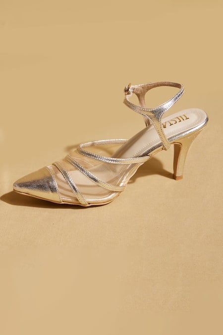 Shop_Tiesta_Gold Metallic Stiletto Heels _Online_at_Aza_Fashions