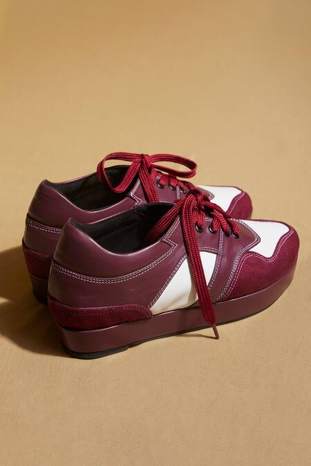 Buy Tiesta Maroon Leather Sneakers Online at Aza Fashions Buy_Tiesta_Maroon Leather Sneakers _Online_at_Aza_Fashions