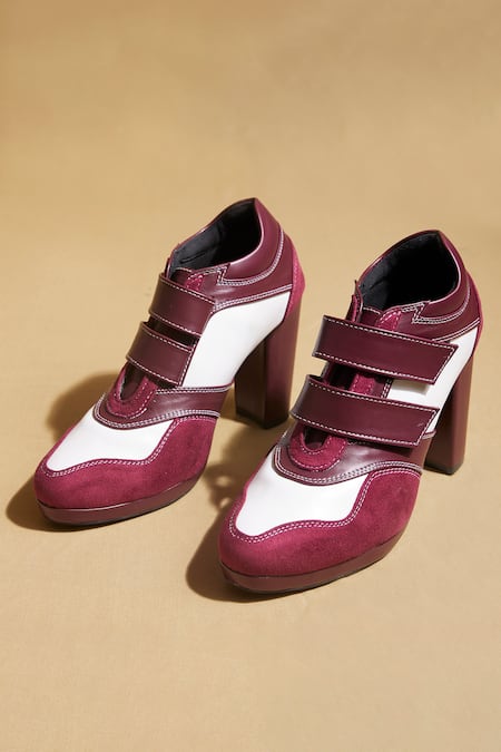 Shop Tiesta Maroon Designer Sneaker Boots at Aza Fashions Shop_Tiesta_Maroon Designer Sneaker Boots _at_Aza_Fashions