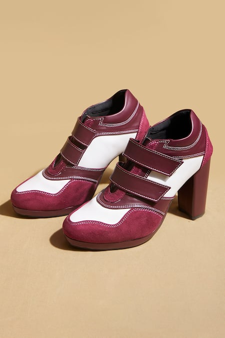 Tiesta Maroon Designer Sneaker Boots at Aza Fashions Tiesta_Maroon Designer Sneaker Boots _at_Aza_Fashions