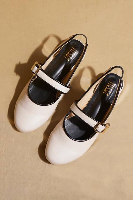 Shop_Tiesta_White Sling Black Ballerinas 