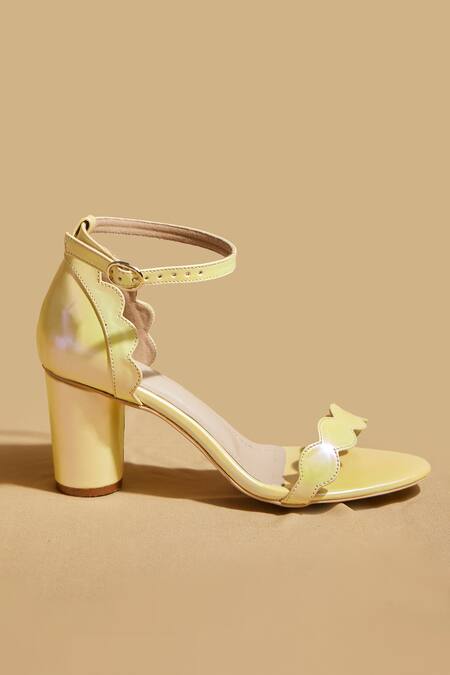 Tiesta_Yellow Butter Open Toe Block Heels _Online_at_Aza_Fashions