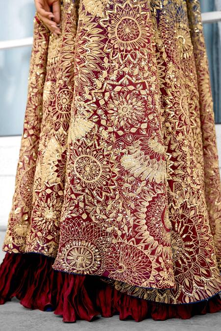 SHASHA GABA Blue Net Sequins, Embroidery Round Neck, Ombre Cape And Lehenga Set at Aza Fashions SHASHA GABA_Blue Net Sequins, Embroidery Round Neck, Ombre Cape And Lehenga Set _at_Aza_Fashions