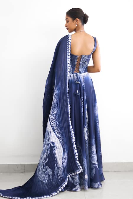 SHASHA GABA Swirl Corset Lehenga Set  