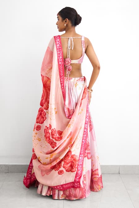 SHASHA GABA Blush Bloom Sequins Lehenga Set 