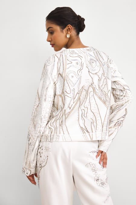 SHASHA GABA Aurora Ivory Jacket Pant Set 