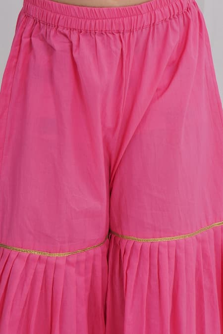 Buy Little Bansi Pink Muslin Embroidery Printed Dusky Rose Kurta Sharara Set Online at Aza Fashions Buy_Little Bansi_Pink Muslin Embroidery Printed Dusky Rose Kurta Sharara Set _Online_at_Aza_Fashions