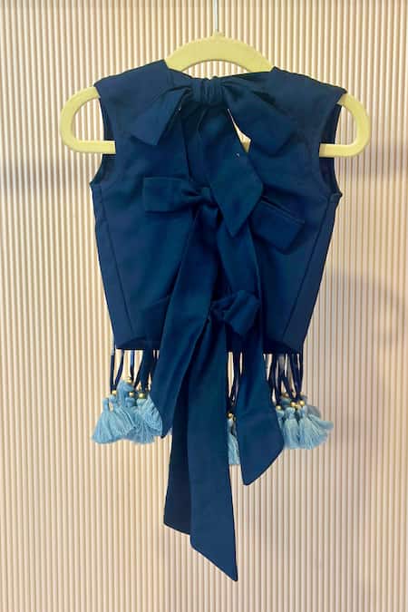 Rage Attire-Sweta Saria Blue Lotus Tassel Lehenga Set 