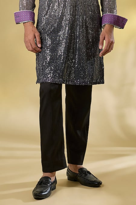 Rabani & Rakha Ivory Silk Sequins Ombre Kurta And Pant Set Online at Aza Fashions Rabani & Rakha_Ivory Silk Sequins Ombre Kurta And Pant Set _Online_at_Aza_Fashions