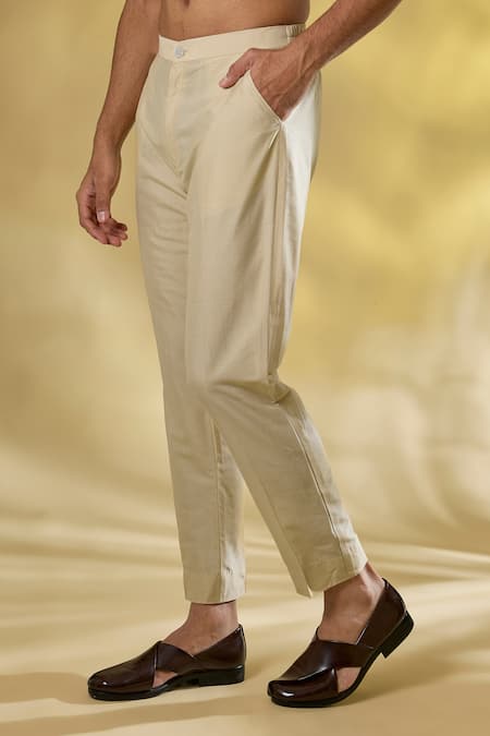 Rabani & Rakha_Blue Georgette Embroidery, Sequins Dark Thread Bandhgala Set _Online_at_Aza_Fashions