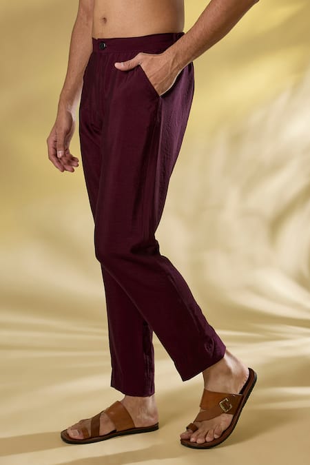 Buy_Rabani & Rakha_Maroon Georgette Sequins, Embroidery Oxblood Thread And Kurta Set _Online_at_Aza_Fashions