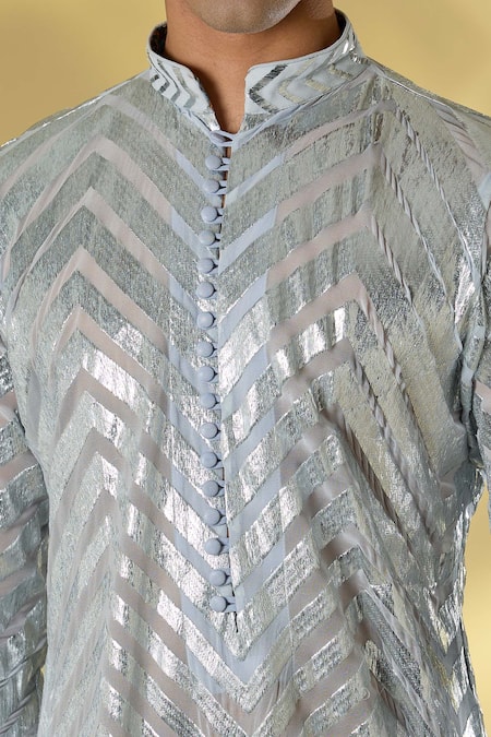 Buy Rabani & Rakha Blue Georgette Gota Patti Pale Work Kurta Set Online at Aza Fashions Buy_Rabani & Rakha_Blue Georgette Gota Patti Pale Work Kurta Set _Online_at_Aza_Fashions