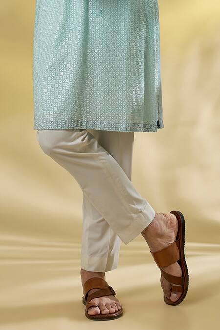 Buy_Rabani & Rakha_Sky Blue Georgette Sequins, Embroidery Thread Kurta Set _Online_at_Aza_Fashions