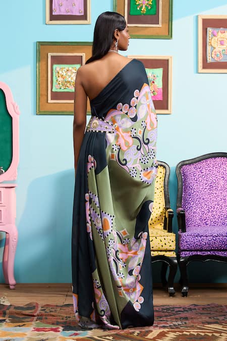 Papa Don't Preach Multi Color Printed Satin Linen Dress 