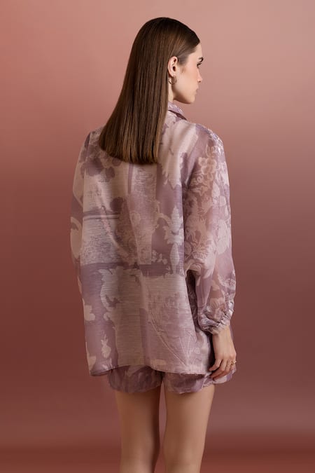 Pankaj & Nidhi Embellished Relaxed Shirt & High-waisted Shorts 