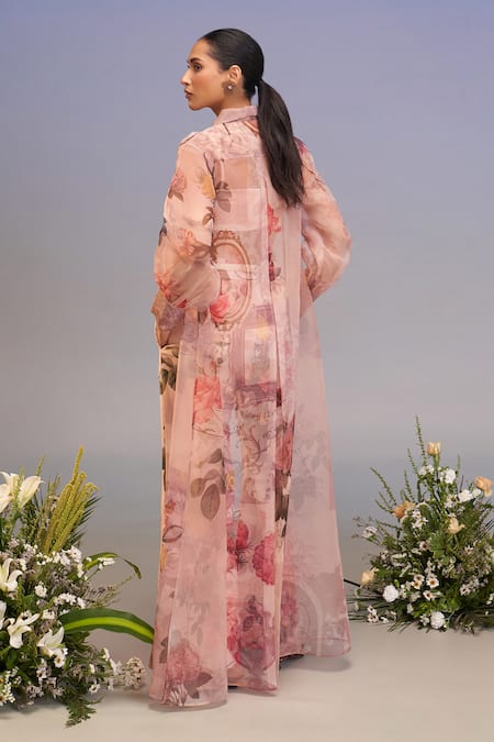 Pankaj & Nidhi Vintage Pink High-low Shirt 