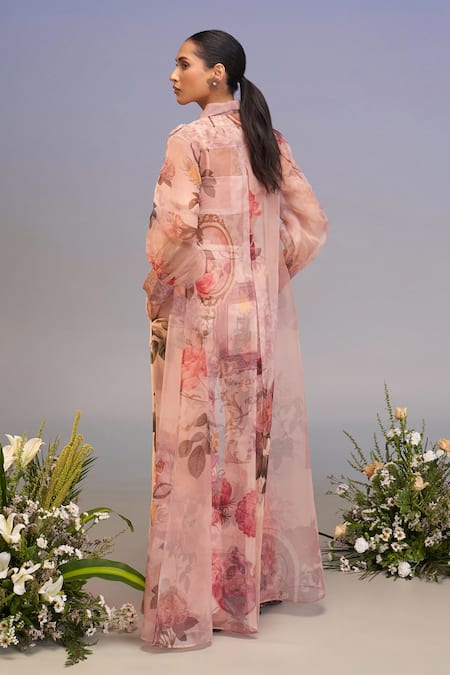 Pankaj & Nidhi Vintage Pink High-Waisted Pant 