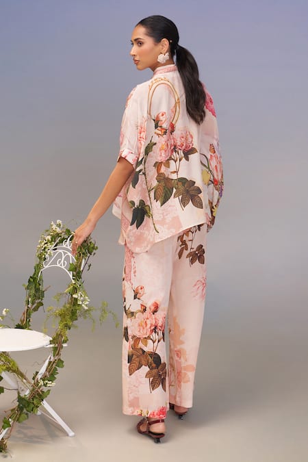 Pankaj & Nidhi Roma Embellished Top With Straight Pants 