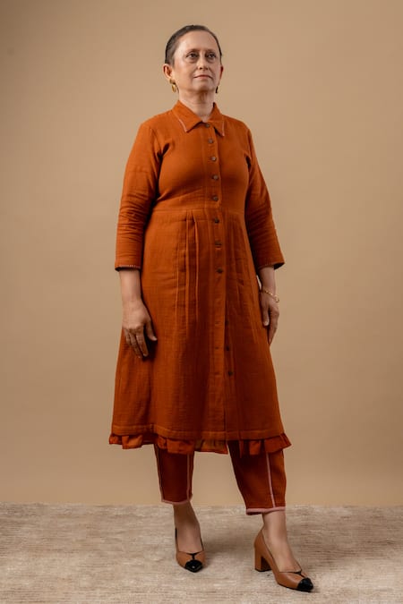 Doodlage Rust Orange Organic Cotton Dress 