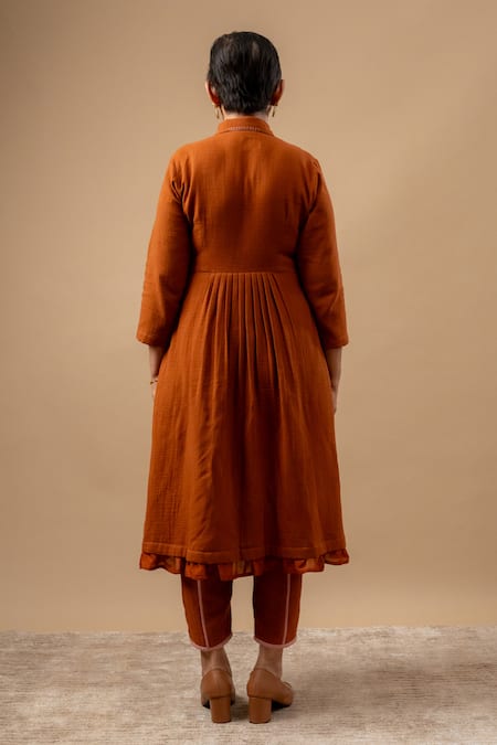 Doodlage Rust Orange Organic Cotton Dress 