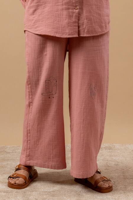 Doodlage Pink Cotton Organic Pant Online at Aza Fashions Doodlage_Pink Cotton Organic Pant _Online_at_Aza_Fashions