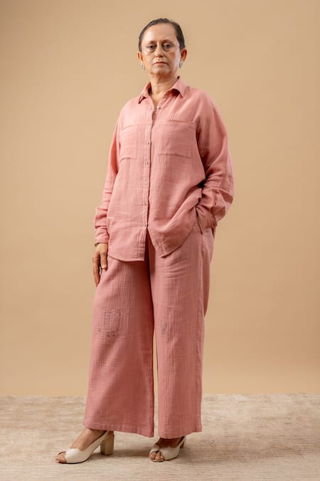 Buy Doodlage Pink Cotton Organic Pant Online at Aza Fashions Buy_Doodlage_Pink Cotton Organic Pant _Online_at_Aza_Fashions