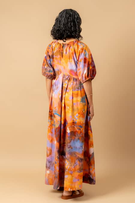 Doodlage Rust Orange Organic Cotton Dress 