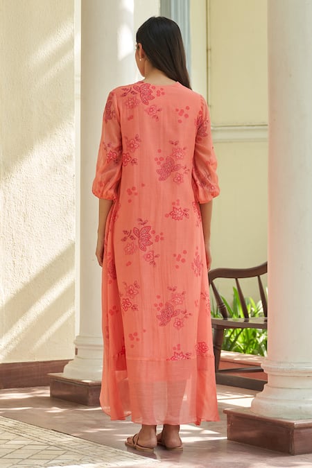 Vaayu Hibiscus Pintuck Dress 