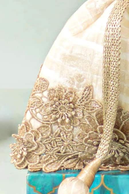 Shop_Amyra_Off White Zari Parijat Silk Potli _Online_at_Aza_Fashions