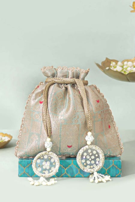 Amyra Anouk Pure Banarasi Silk Potli 