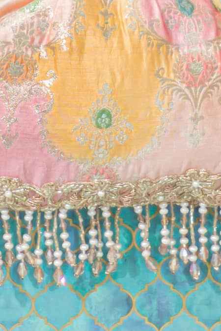 Buy Amyra Peach Embroidery, Crystals Abstract Art Banarasi Vintage Purse Online at Aza Fashions Buy_Amyra_Peach Embroidery, Crystals Abstract Art Banarasi Vintage Purse _Online_at_Aza_Fashions