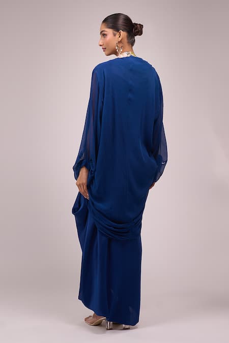 Anamika Khanna Indigo Embroidered Skirt Set 