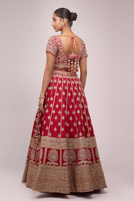 Azeera Embroidered Red Lehenga Set