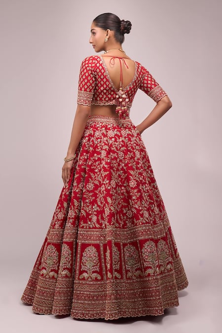 Azeera Embroidered Red Lehenga Set 