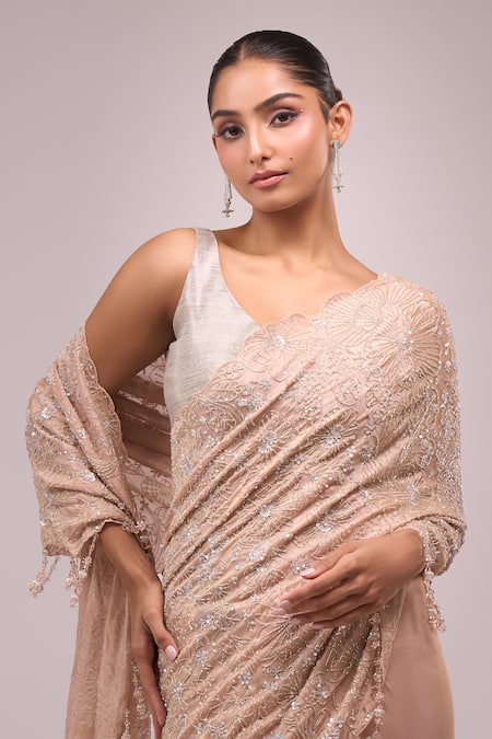 Buy Azeera Pink Sequins Embellished Saree Online at Aza Fashions Buy_Azeera_Pink Sequins Embellished Saree _Online_at_Aza_Fashions