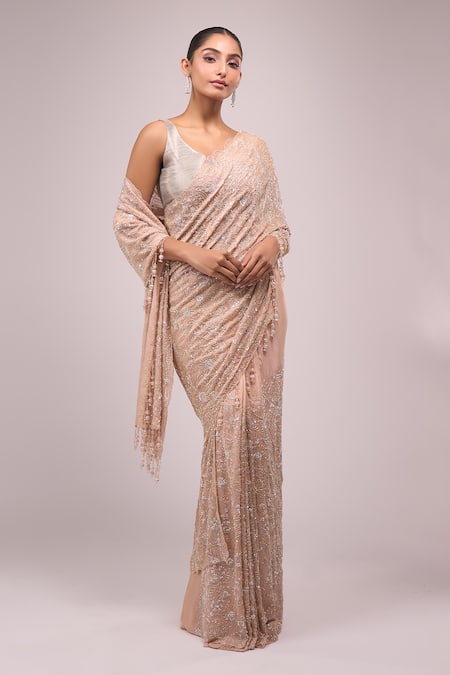 Azeera Pink Sequins Embellished Saree at Aza Fashions Azeera_Pink Sequins Embellished Saree _at_Aza_Fashions