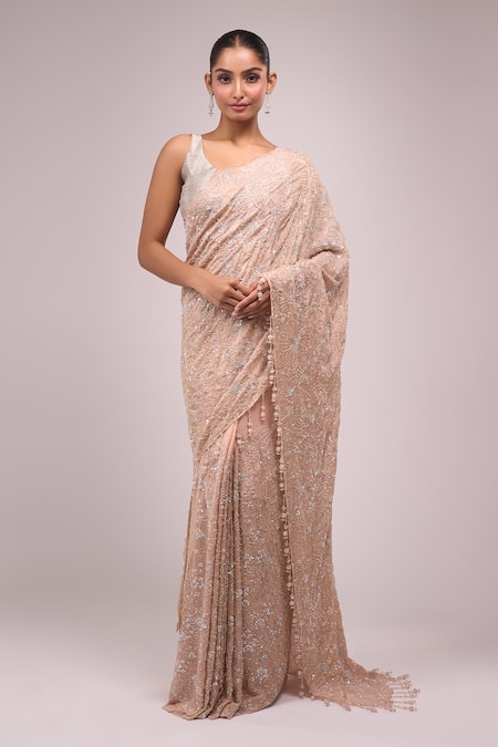 Buy Azeera Pink Sequins Embellished Saree Buy_Azeera_Pink Sequins Embellished Saree