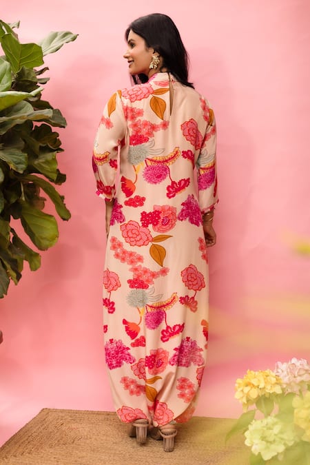 Meher By Islie Printed Pink Designer Jumpsuit 