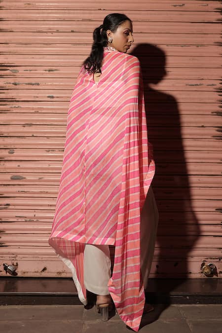 Meher By Islie Multi Colour Hand Embroidered Cape Set 