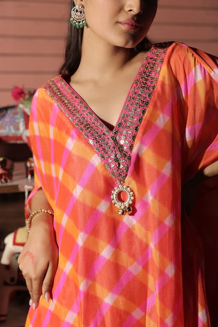 Meher By Islie Hand Embroidered Kaftan Set 