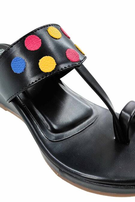 Shop The Madras Trunk Black Haiku Wedges Polka Pattern Shop_The Madras Trunk_Black Haiku Wedges Polka Pattern